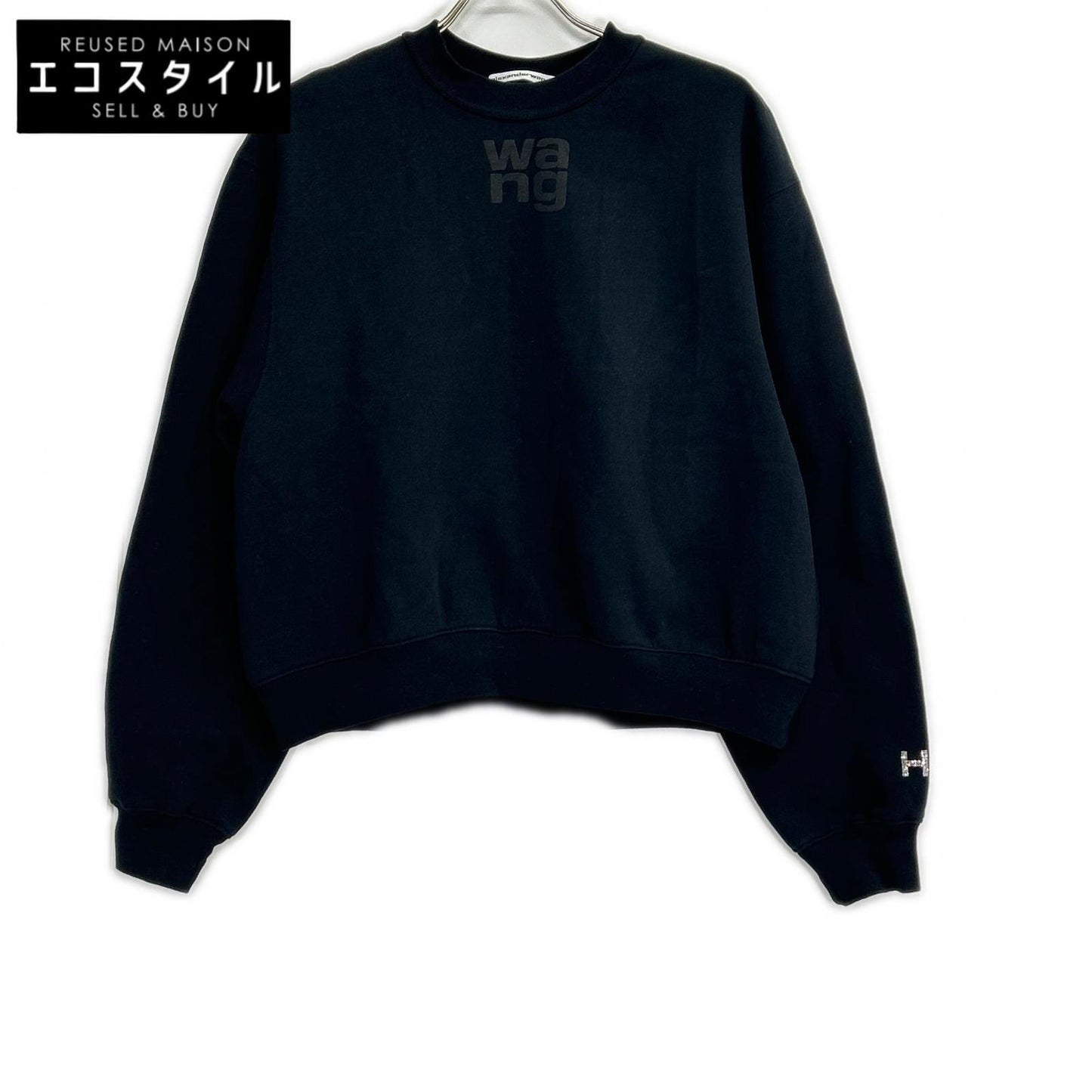 ALEXANDER WANG アレキサンダーワン 【Alexander Wang.T】ブラック ロゴスウェットトレーナ トップス