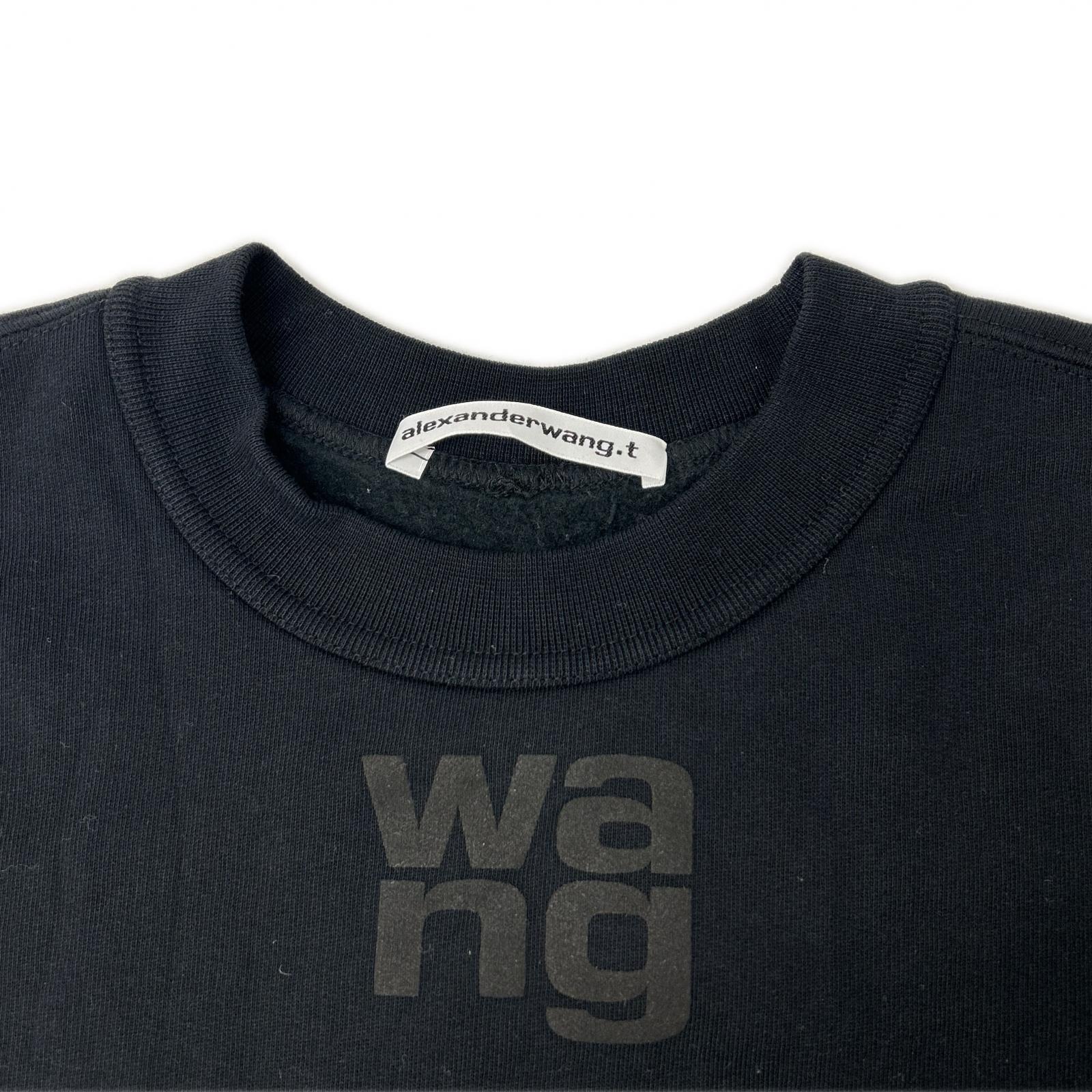 ALEXANDER WANG アレキサンダーワン 【Alexander Wang.T】ブラック ロゴスウェットトレーナ トップス