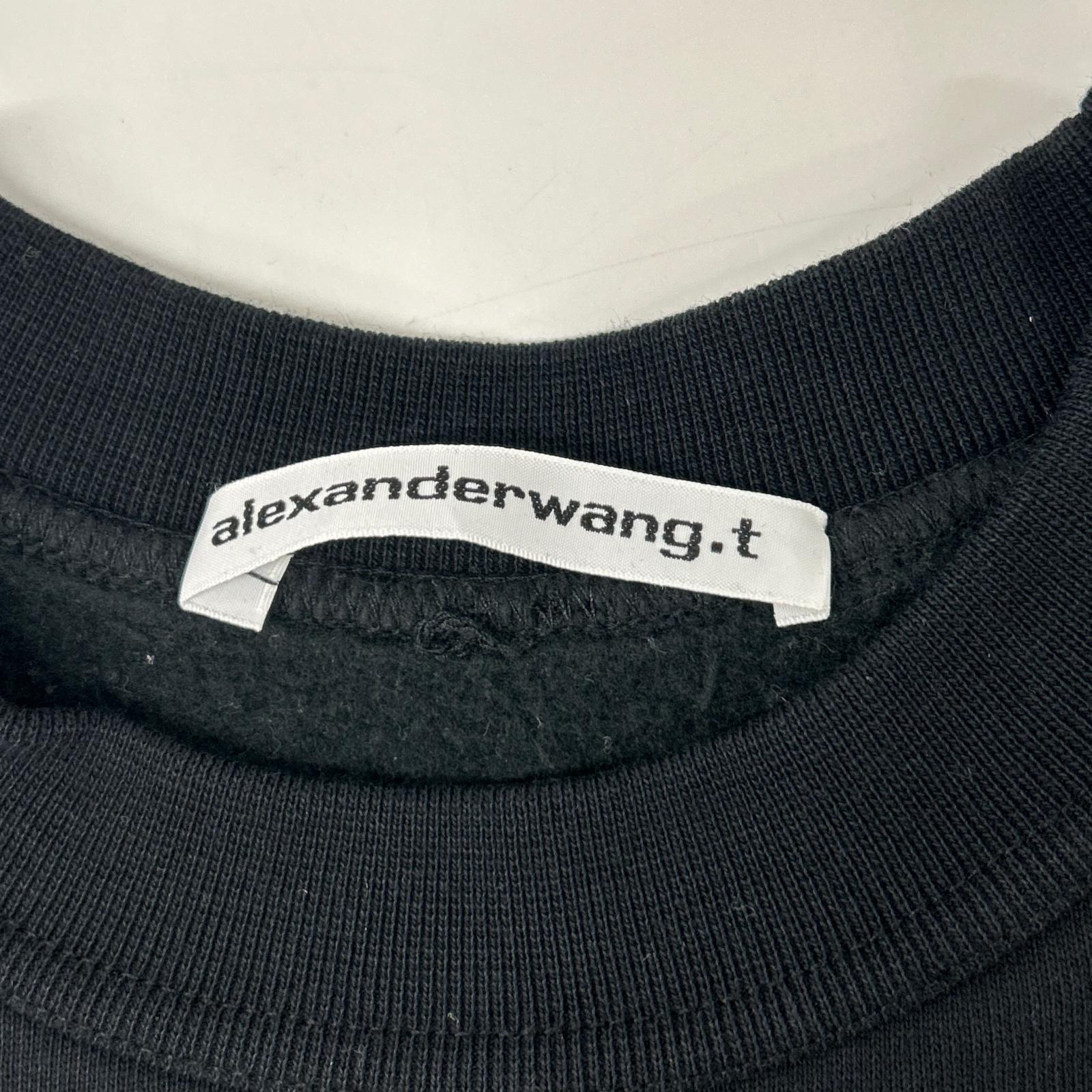 ALEXANDER WANG アレキサンダーワン 【Alexander Wang.T】ブラック ロゴスウェットトレーナ トップス