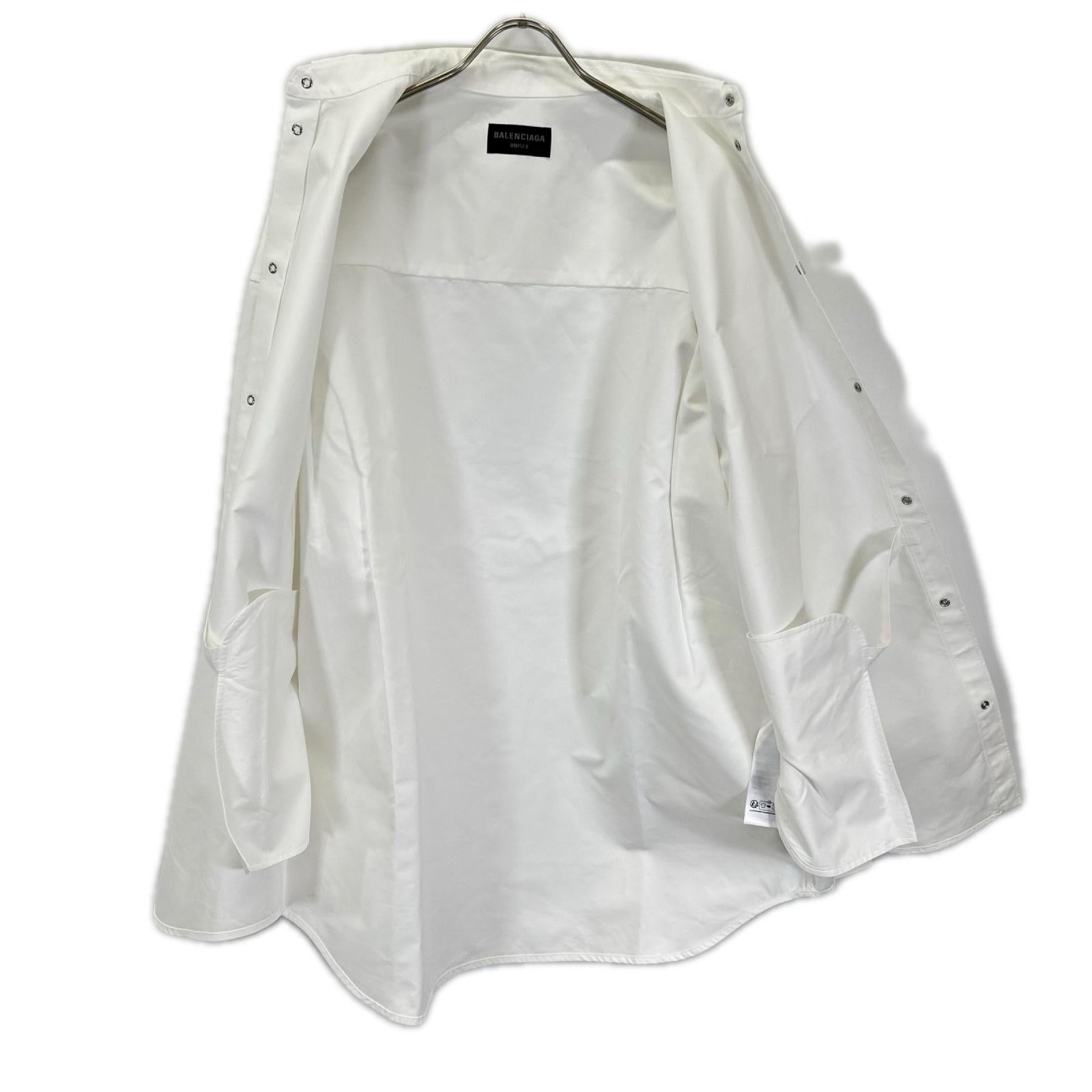 BALENCIAGA バレンシアガ 24年 794462 ホワイト オーバーサイズ長袖シャツ トップス