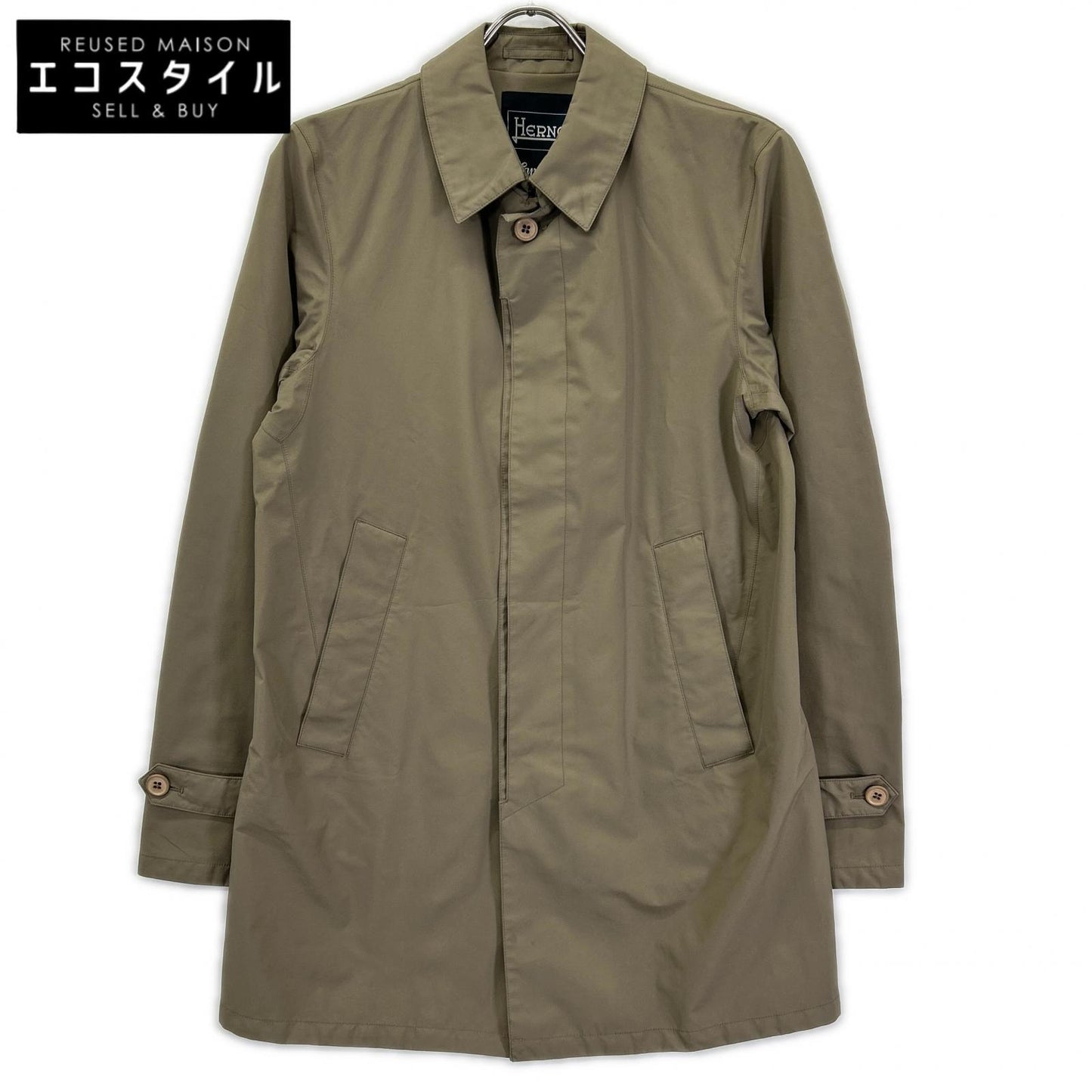 HERNO ヘルノ ベージュ ナイロン GORE-TEX Laminar ステンカラーコート コート