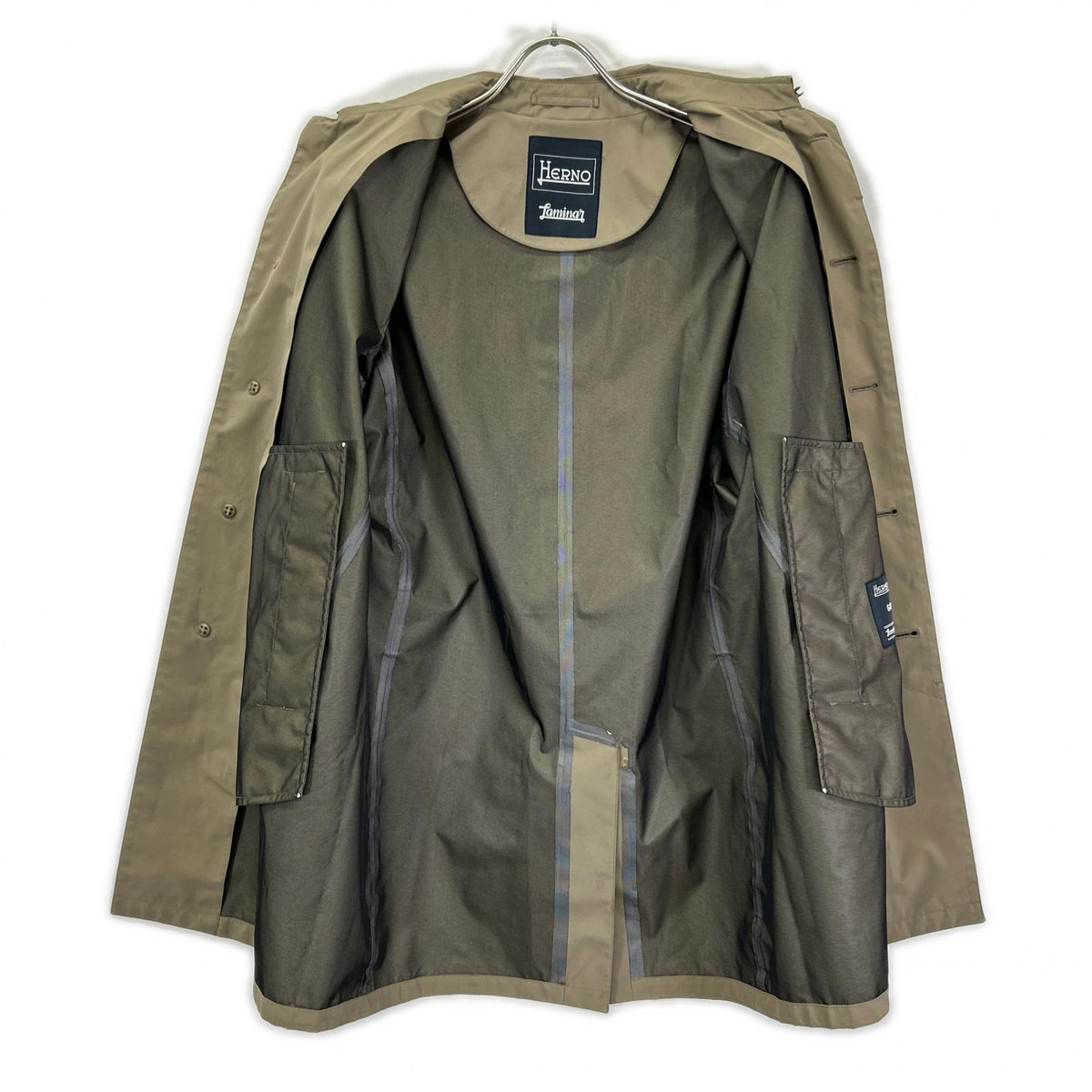 HERNO ヘルノ ベージュ ナイロン GORE-TEX Laminar ステンカラーコート コート