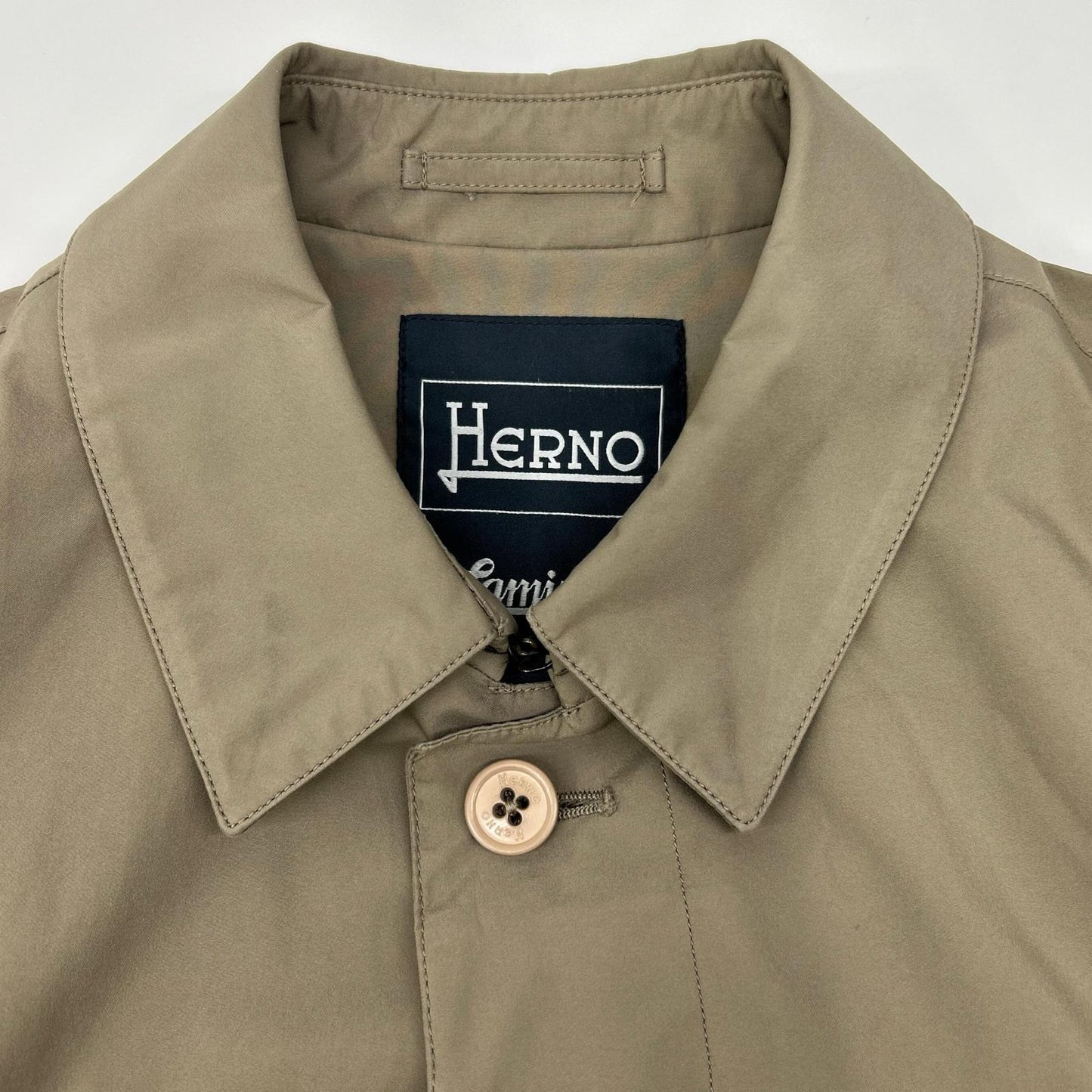 HERNO ヘルノ ベージュ ナイロン GORE-TEX Laminar ステンカラーコート コート