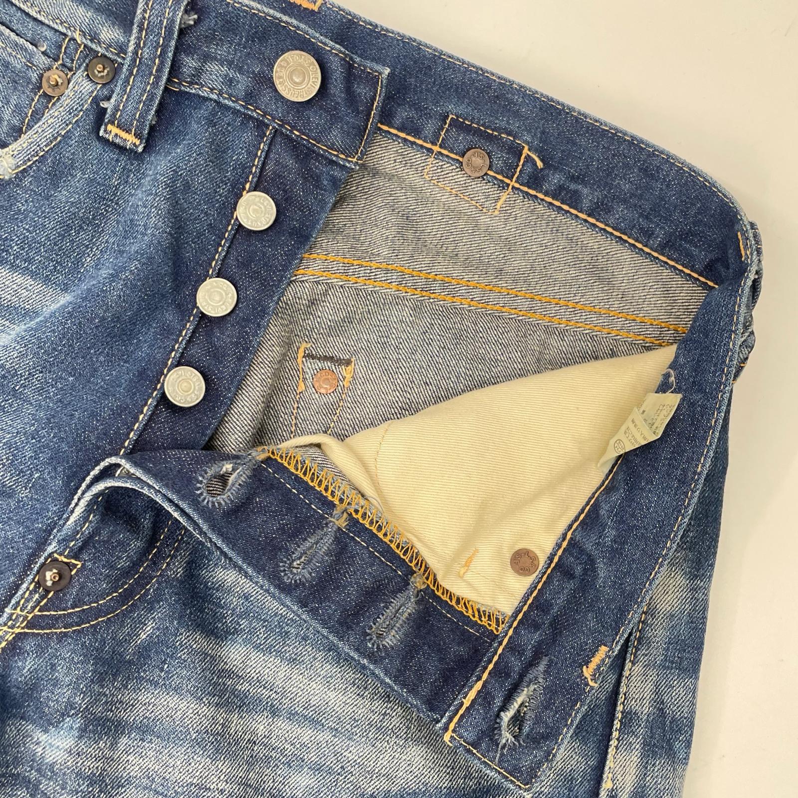 LEVI'S リーバイス 00年製 インディゴ ボタン裏555 バレンシア工場 501XX ボタンフライ ストレートデニムパンツ ボトムス