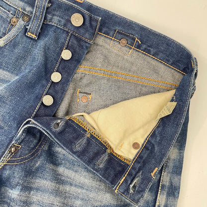 LEVI'S リーバイス 00年製 インディゴ ボタン裏555 バレンシア工場 501XX ボタンフライ ストレートデニムパンツ ボトムス