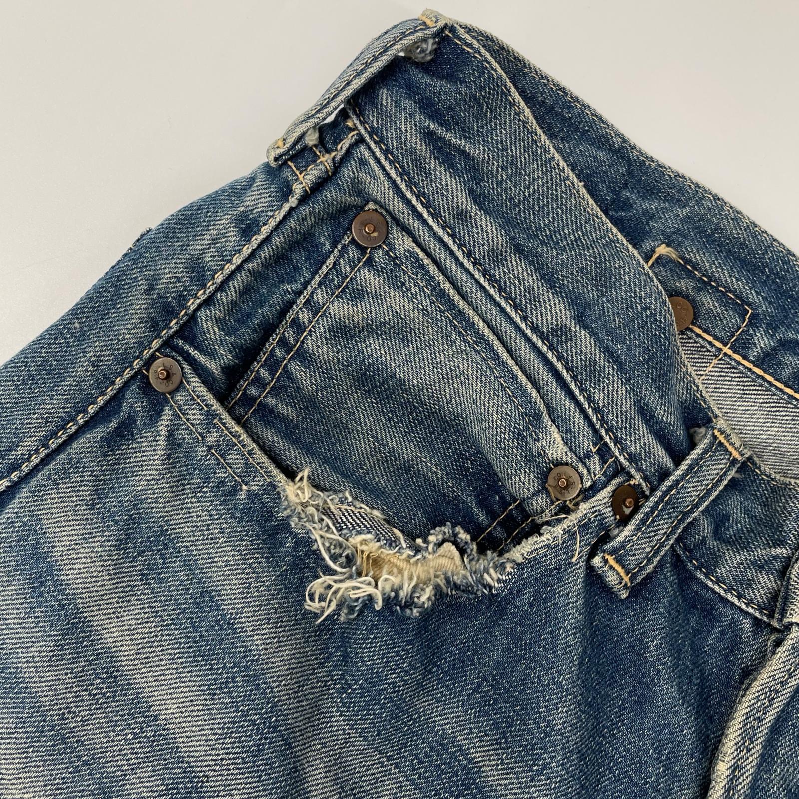 LEVI'S リーバイス 37501-006 インディゴ 37年復刻 シンチバック 501 ストレートデニムパンツ ボトムス