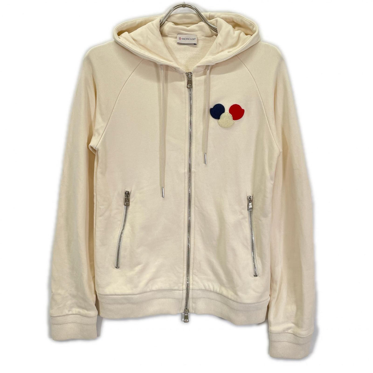 MONCLER モンクレール 16年 アイボリー トリプルワッペン ジップアップパーカー トップス
