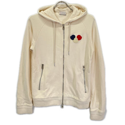 MONCLER モンクレール 16年 アイボリー トリプルワッペン ジップアップパーカー トップス