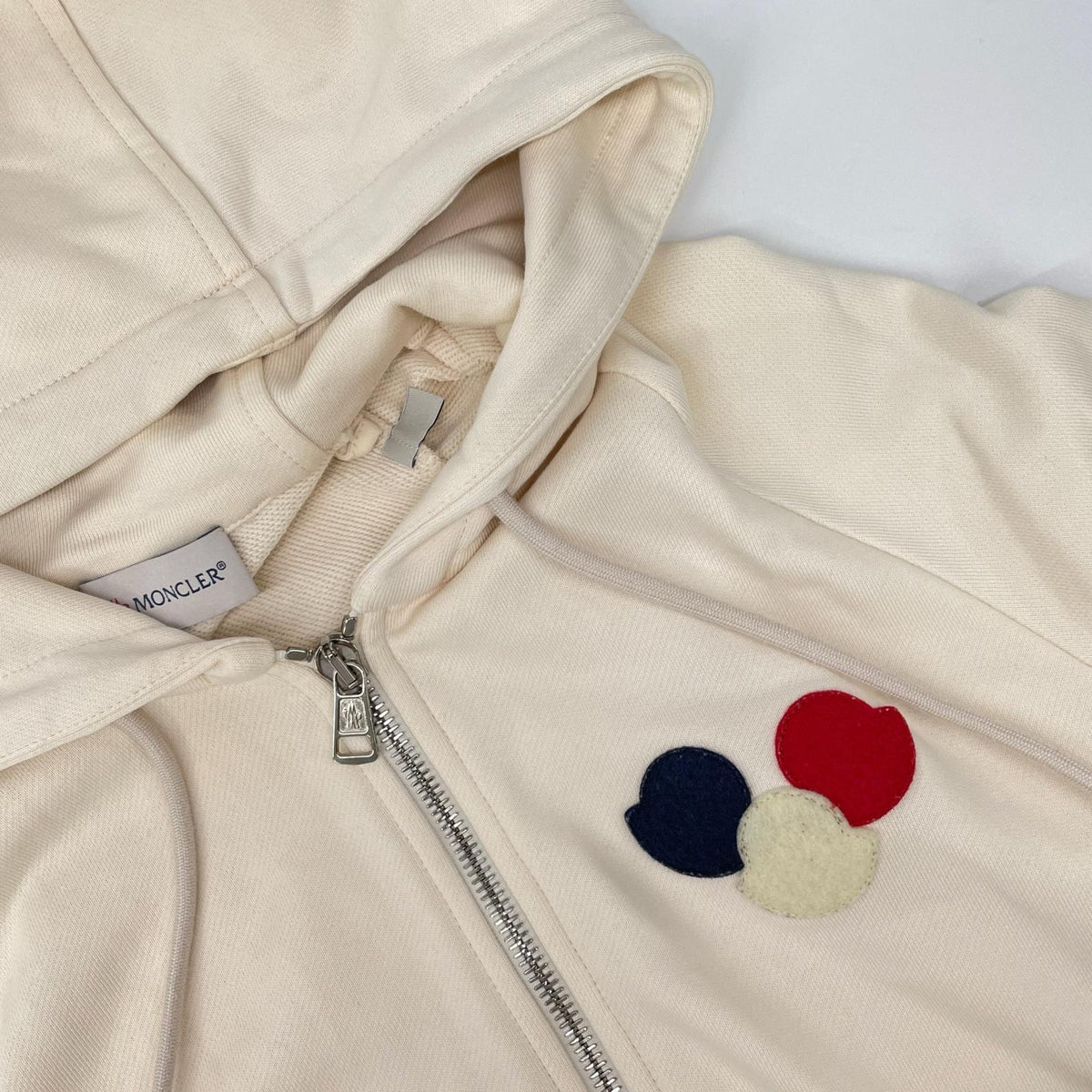 MONCLER モンクレール 16年 アイボリー トリプルワッペン ジップアップパーカー トップス