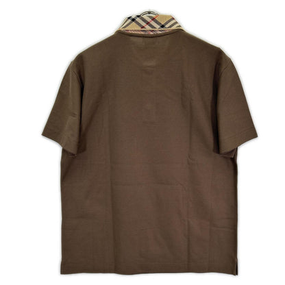 BURBERRY バーバリー 26SS 81326081 セピアブラウン チェックカラー コットンポロシャツ トップス