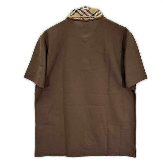 BURBERRY バーバリー 26SS 81326081 セピアブラウン チェックカラー コットンポロシャツ トップス