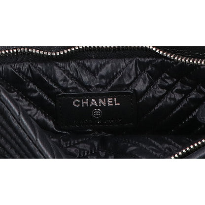 CHANEL シャネル 美品 21番台 ラムスキン ココマーク ボーイシャネル シェブロン Vステッチ クラッチバッグ セカンドバッグ クラッチバッグ