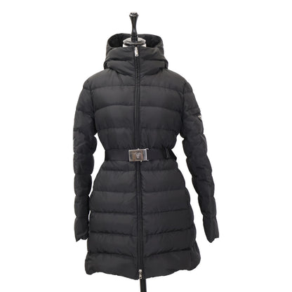 PRADA プラダ 【美品/国内正規/24年製】29O364 トライアングルロゴプレート ベルト付 フーディダウン コート