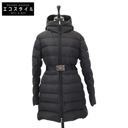 PRADA プラダ 【美品/国内正規/24年製】29O364 トライアングルロゴプレート ベルト付 フーディダウン コート