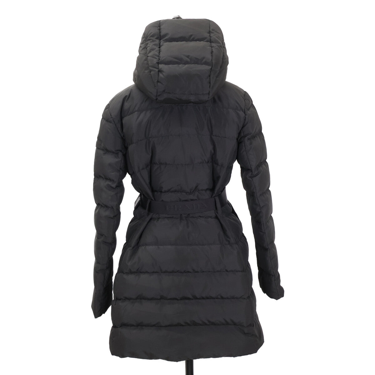PRADA プラダ 【美品/国内正規/24年製】29O364 トライアングルロゴプレート ベルト付 フーディダウン コート