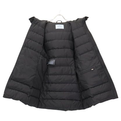 PRADA プラダ 【美品/国内正規/24年製】29O364 トライアングルロゴプレート ベルト付 フーディダウン コート