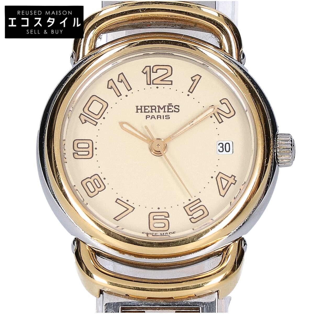 HERMES エルメス PU2.240 プルマン デイト クオーツ 腕時計