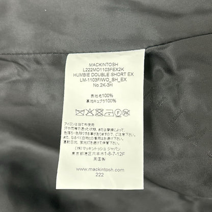 MACKINTOSH マッキントッシュ 22AW L222MO1103FEX2K ブラック HUMBIE DOUBLE SHORT EX ウール×キュプラ 金ボタン ステンカラーコート コート