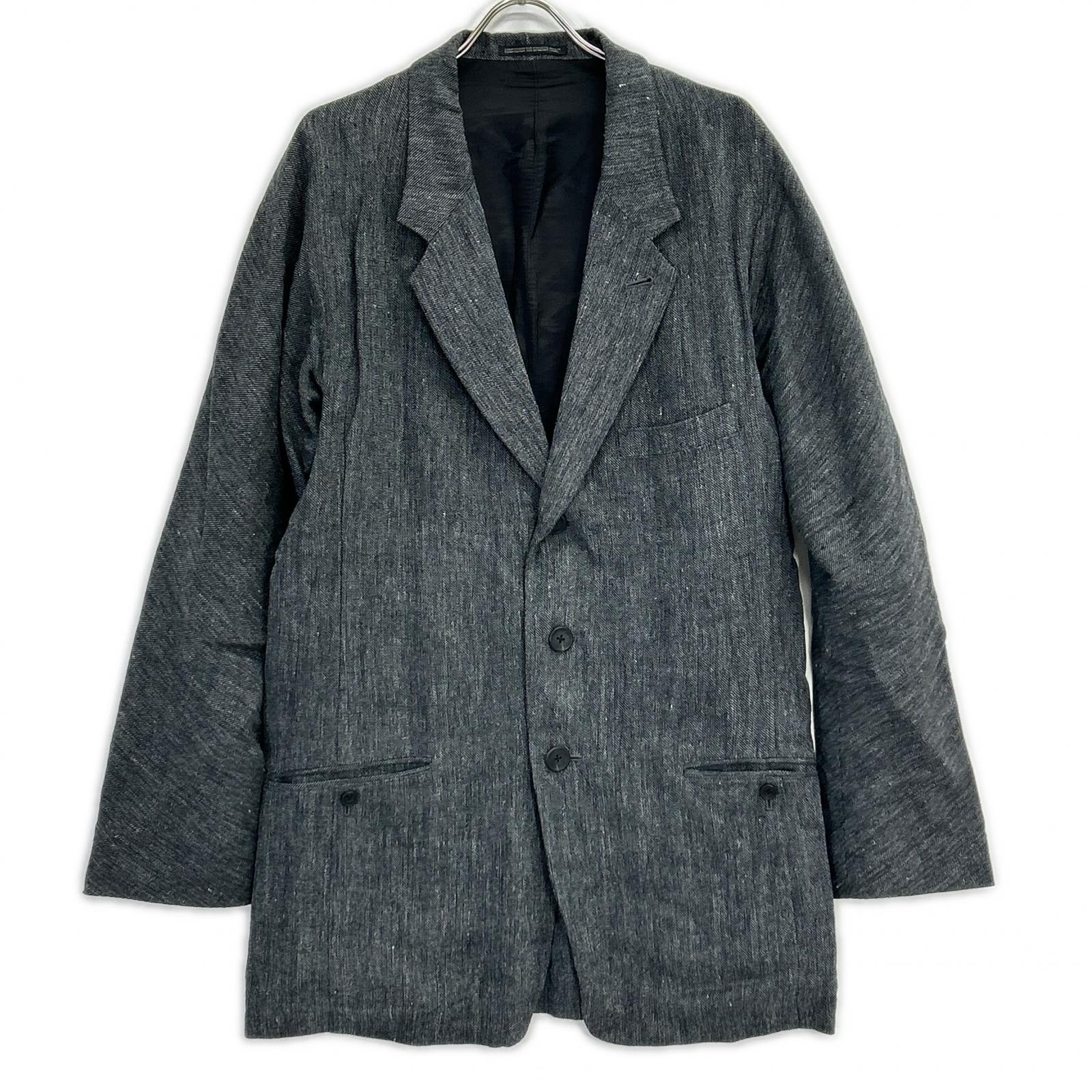 Yohji Yamamoto POUR HOMME ヨウジヤマモトプールオム 24SS HS-J24-302 グレー ラグランスリーブJK リネンツイル ジャケット ジャケット