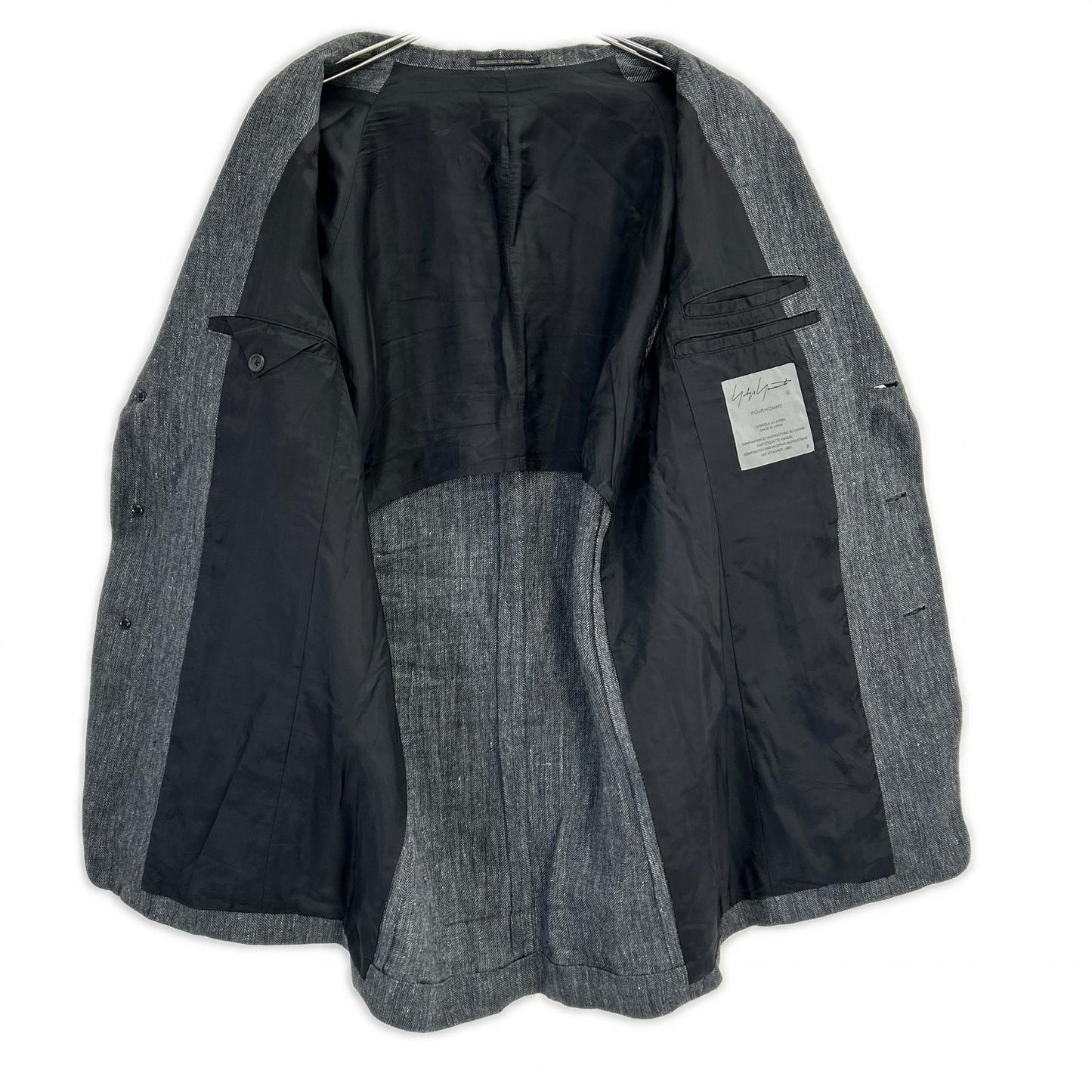 Yohji Yamamoto POUR HOMME ヨウジヤマモトプールオム 24SS HS-J24-302 グレー ラグランスリーブJK リネンツイル ジャケット ジャケット