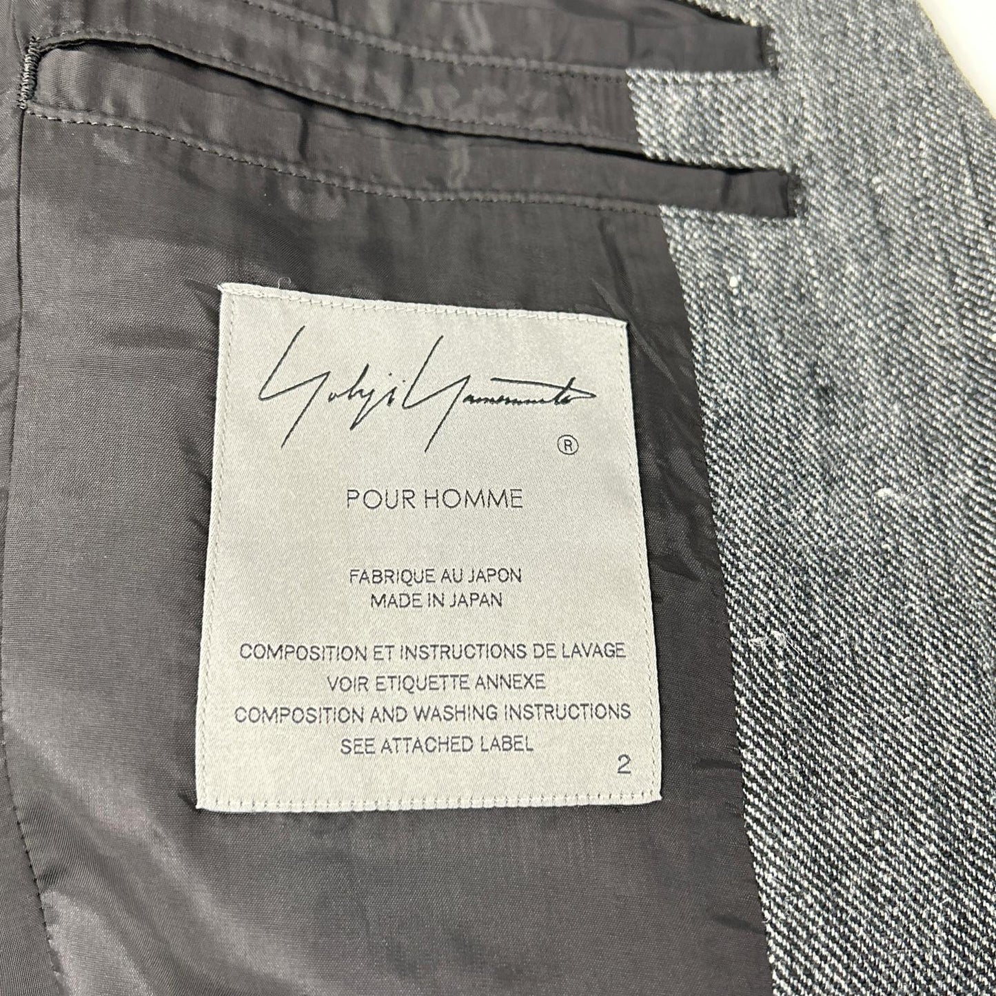 Yohji Yamamoto POUR HOMME ヨウジヤマモトプールオム 24SS HS-J24-302 グレー ラグランスリーブJK リネンツイル ジャケット ジャケット