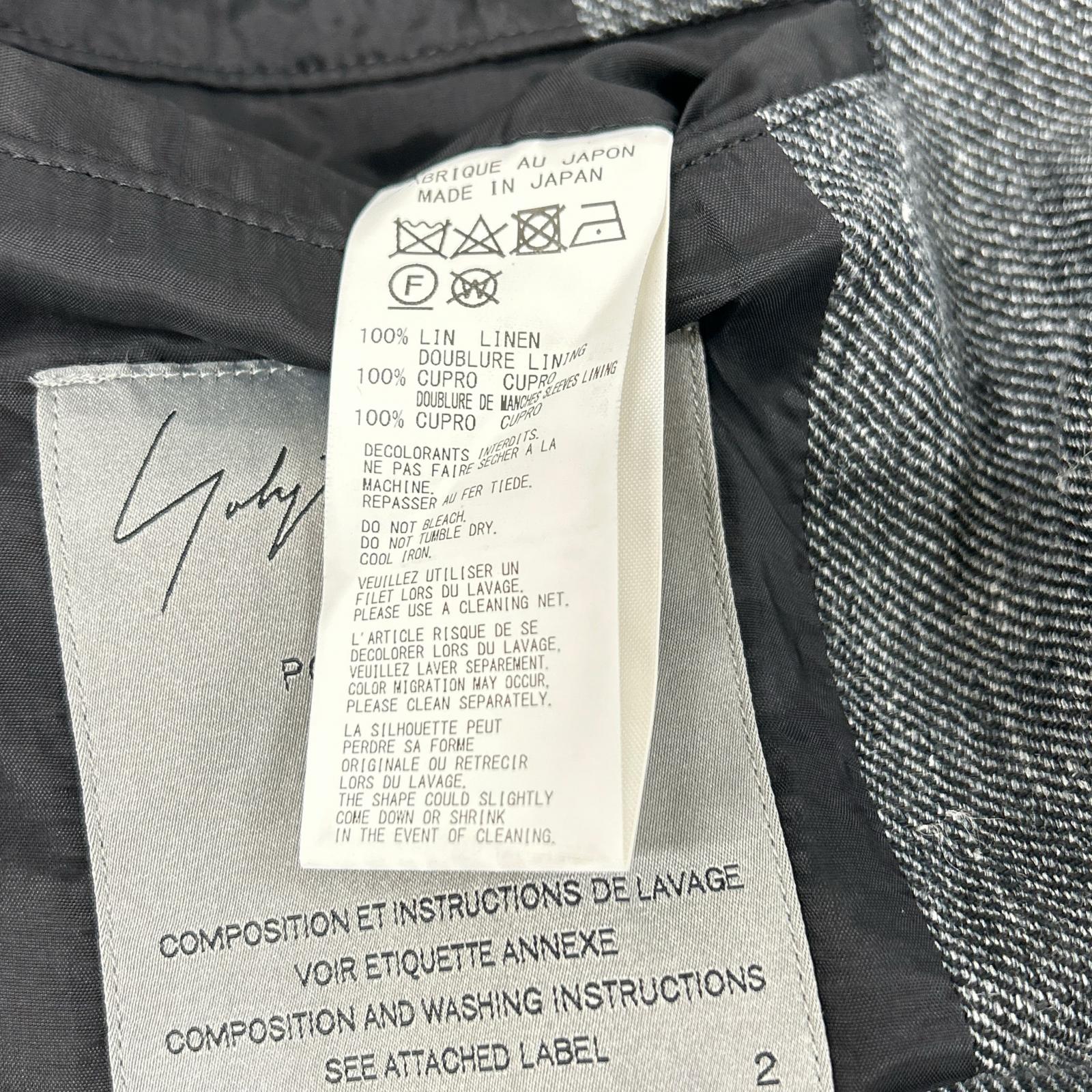 Yohji Yamamoto POUR HOMME ヨウジヤマモトプールオム 24SS HS-J24-302 グレー ラグランスリーブJK リネンツイル ジャケット ジャケット