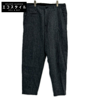 Yohji Yamamoto POUR HOMME ヨウジヤマモトプールオム 24SS HS-P37-302 グレー コインPK付き リネンツイル パンツ ボトムス