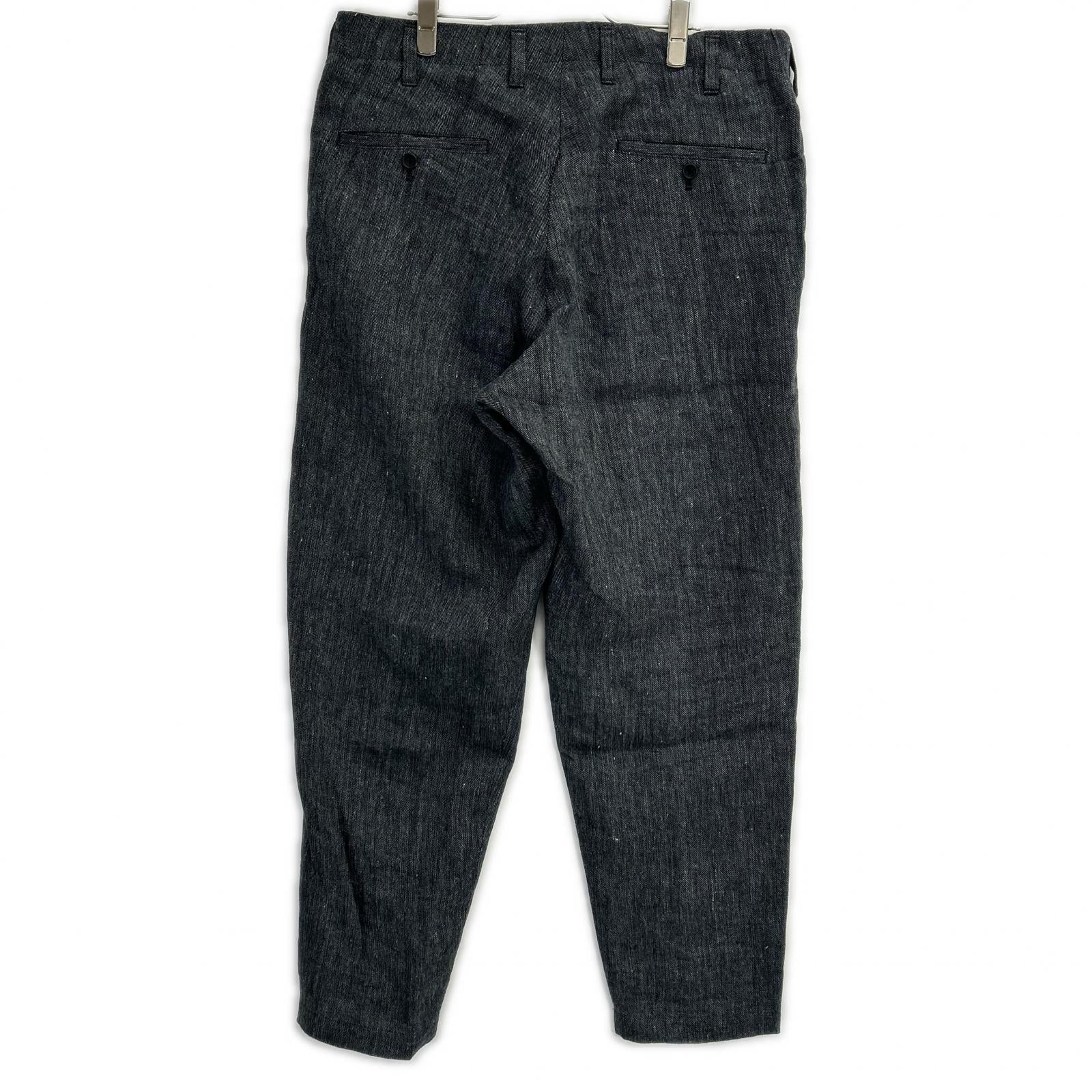 Yohji Yamamoto POUR HOMME ヨウジヤマモトプールオム 24SS HS-P37-302 グレー コインPK付き リネンツイル パンツ ボトムス