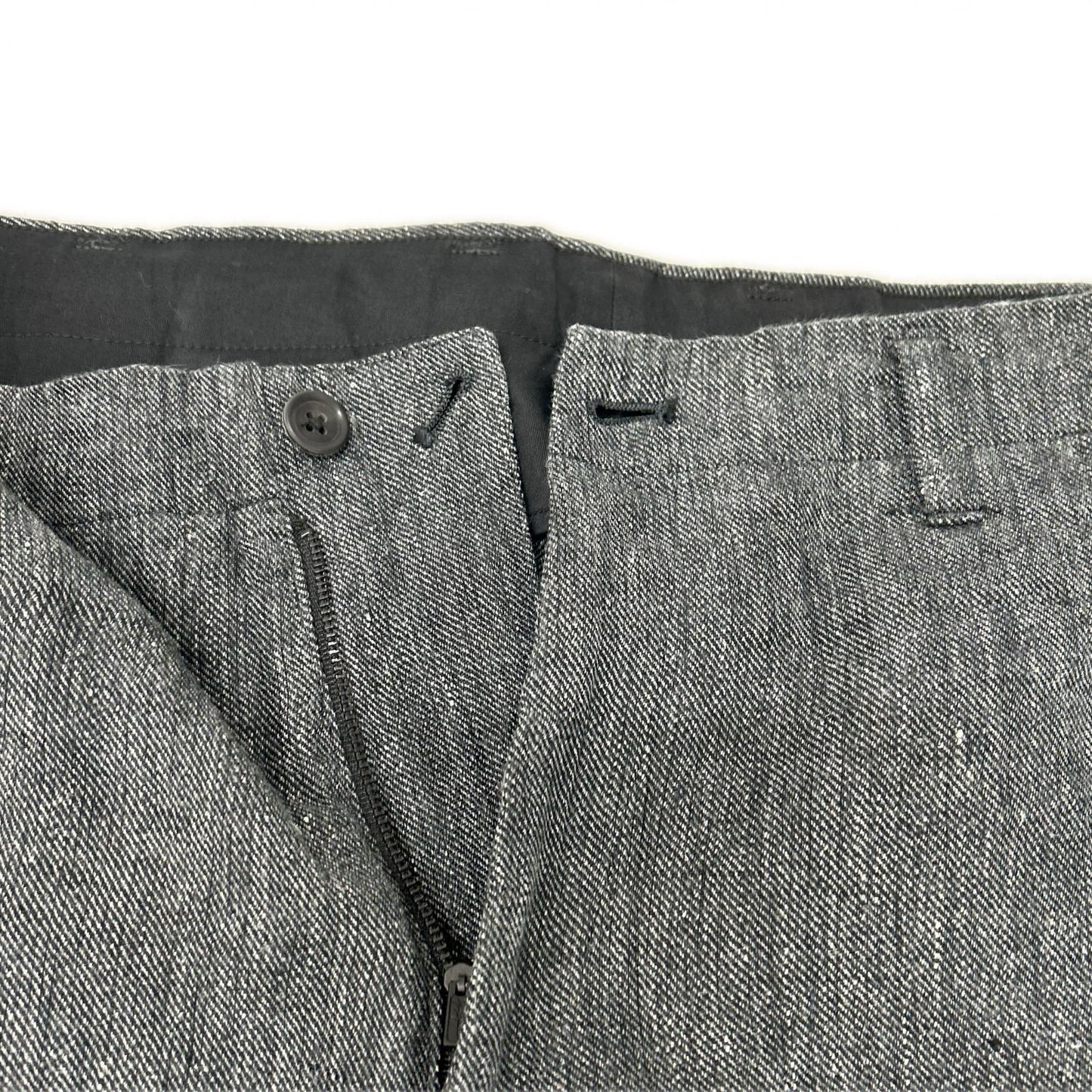 Yohji Yamamoto POUR HOMME ヨウジヤマモトプールオム 24SS HS-P37-302 グレー コインPK付き リネンツイル パンツ ボトムス