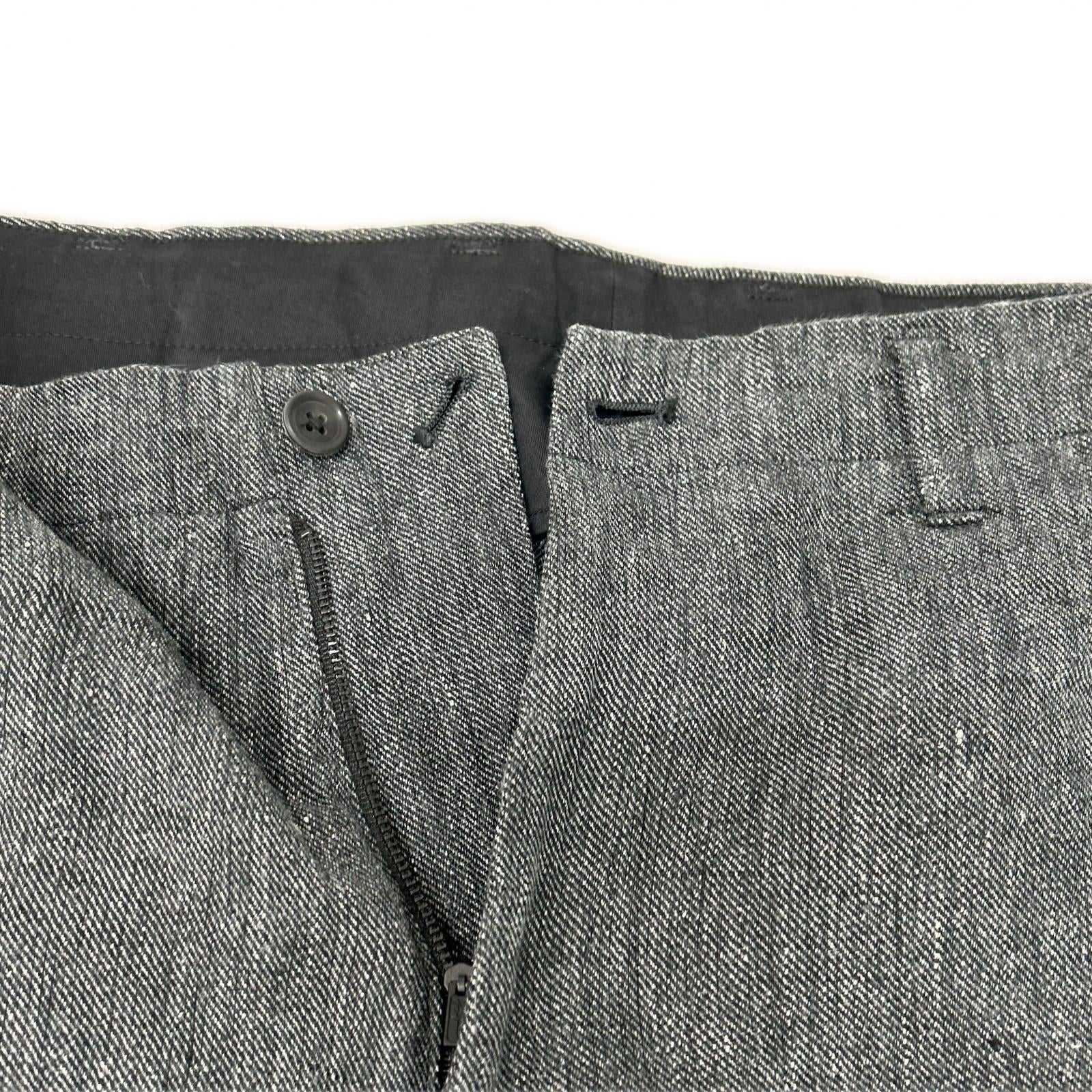 Yohji Yamamoto POUR HOMME ヨウジヤマモトプールオム 24SS HS-P37-302 グレー コインPK付き リネンツイル パンツ ボトムス