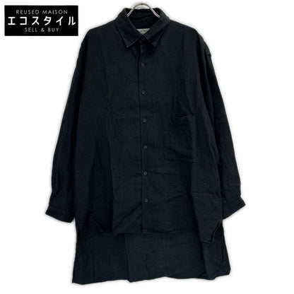 Yohji Yamamoto POUR HOMME ヨウジヤマモトプールオム 22SS HG-Y60-336 ブラック リネン トッパー ロングシャツ トップス