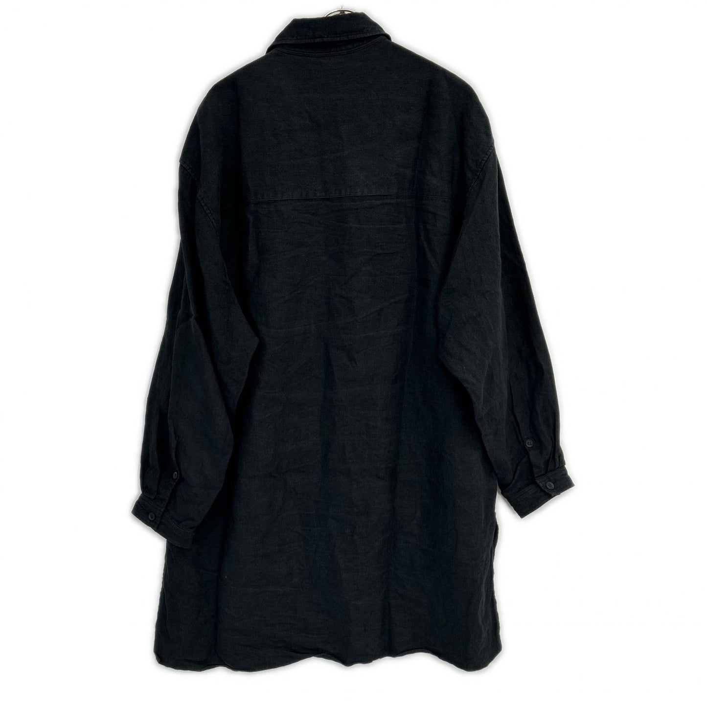 Yohji Yamamoto POUR HOMME ヨウジヤマモトプールオム 22SS HG-Y60-336 ブラック リネン トッパー ロングシャツ トップス