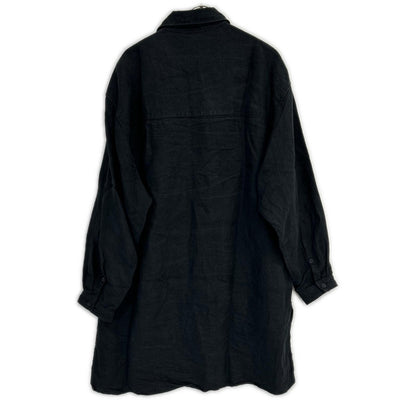 Yohji Yamamoto POUR HOMME ヨウジヤマモトプールオム 22SS HG-Y60-336 ブラック リネン トッパー ロングシャツ トップス
