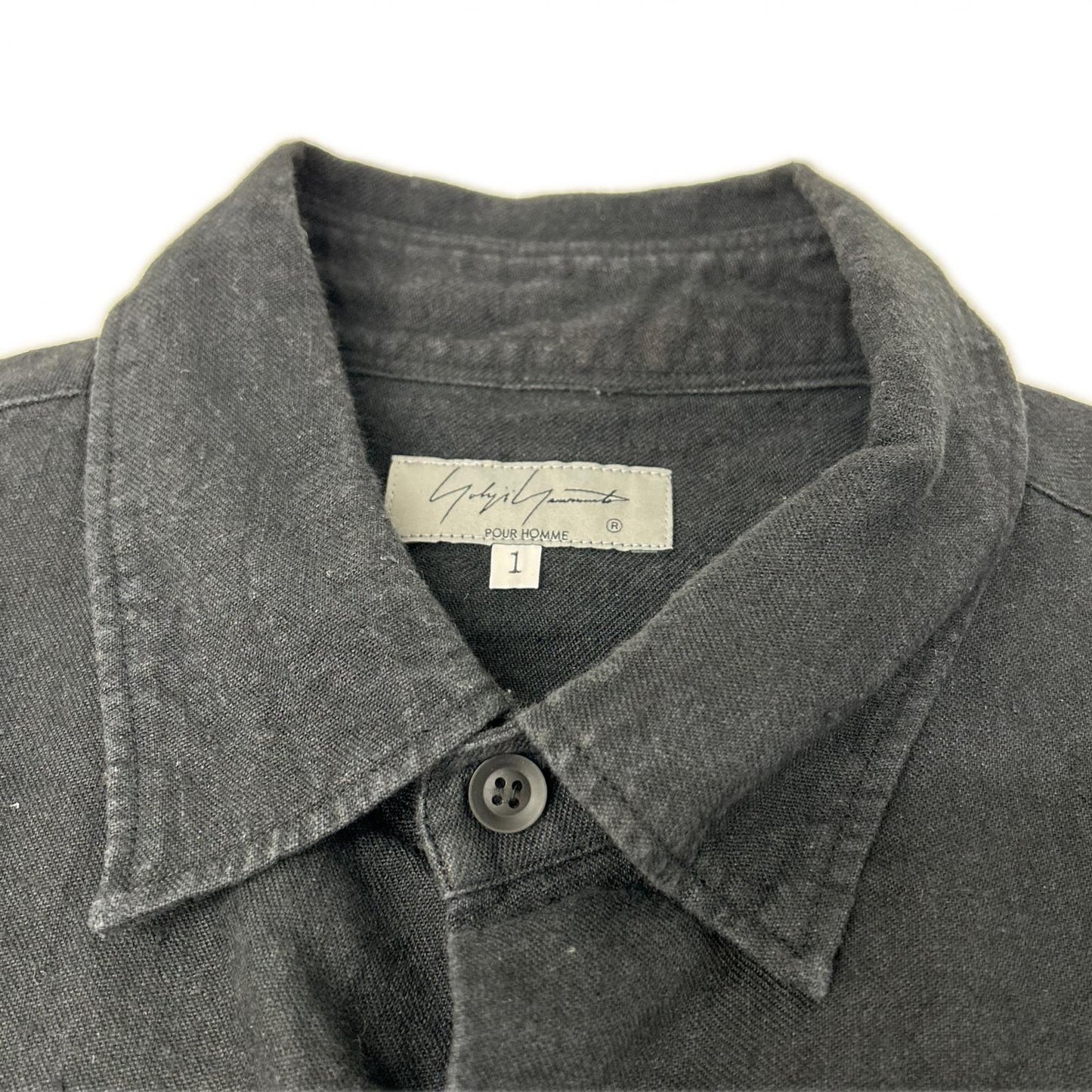 Yohji Yamamoto POUR HOMME ヨウジヤマモトプールオム 22SS HG-Y60-336 ブラック リネン トッパー ロングシャツ トップス