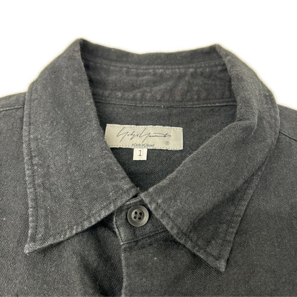 Yohji Yamamoto POUR HOMME ヨウジヤマモトプールオム 22SS HG-Y60-336 ブラック リネン トッパー ロングシャツ トップス