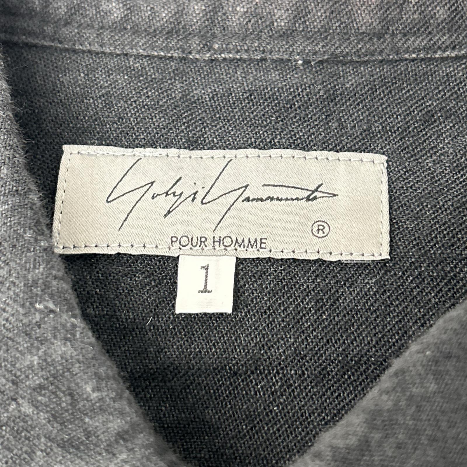 Yohji Yamamoto POUR HOMME ヨウジヤマモトプールオム 22SS HG-Y60-336 ブラック リネン トッパー ロングシャツ トップス