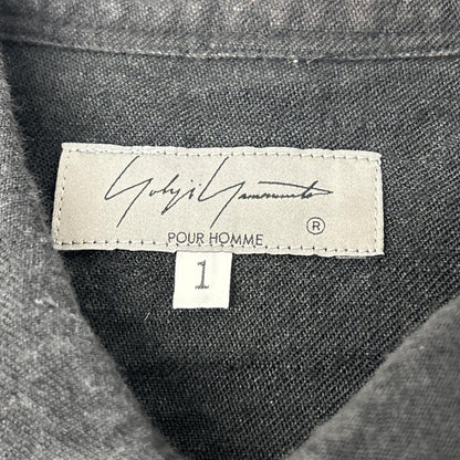 Yohji Yamamoto POUR HOMME ヨウジヤマモトプールオム 22SS HG-Y60-336 ブラック リネン トッパー ロングシャツ トップス