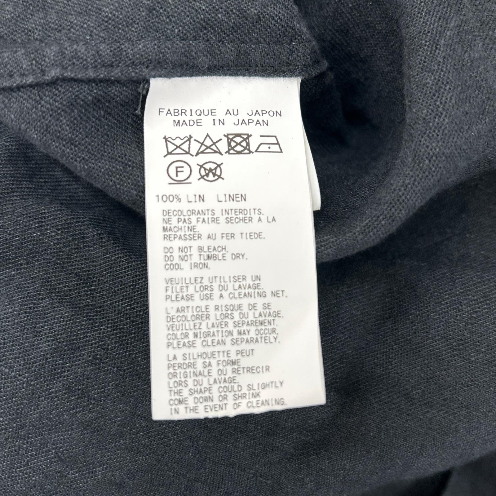 Yohji Yamamoto POUR HOMME ヨウジヤマモトプールオム 22SS HG-Y60-336 ブラック リネン トッパー ロングシャツ トップス