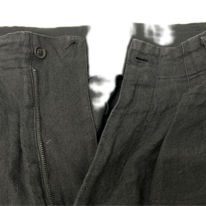 Yohji Yamamoto POUR HOMME ヨウジヤマモトプールオム 22SS HG-P35-336 ブラック リネン ワイドパンツ ボトムス