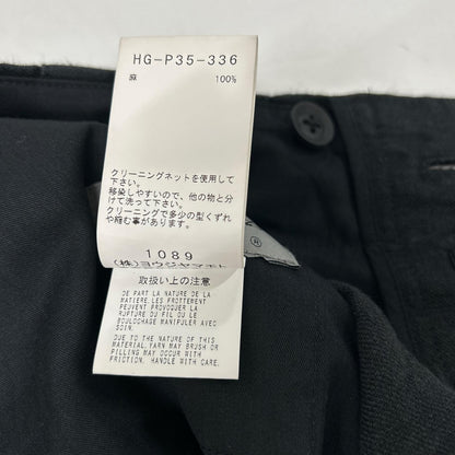 Yohji Yamamoto POUR HOMME ヨウジヤマモトプールオム 22SS HG-P35-336 ブラック リネン ワイドパンツ ボトムス
