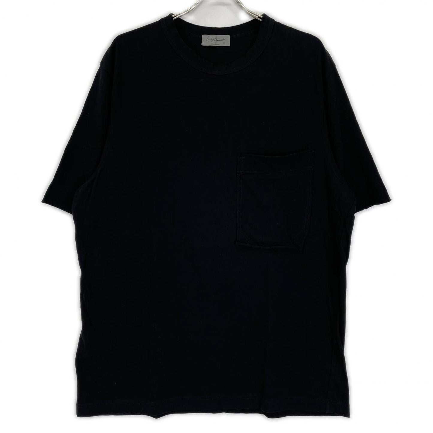 Yohji Yamamoto POUR HOMME ヨウジヤマモトプールオム HP-T97-087 ブラック ウルティマ ジャージー ショートスリーブ ポケット Tシャツ B トップス