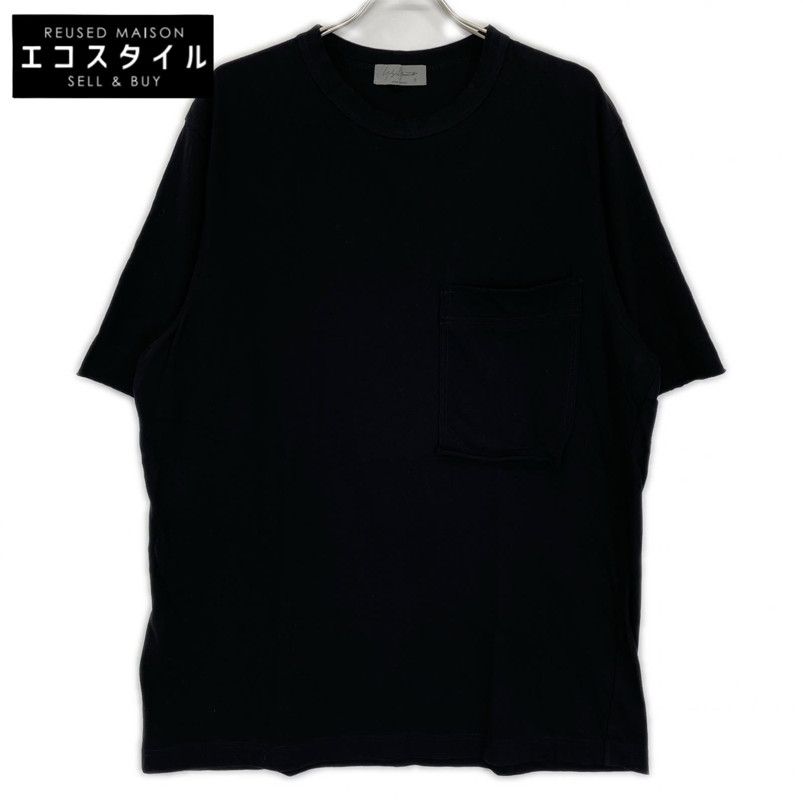 Yohji Yamamoto POUR HOMME ヨウジヤマモトプールオム HP-T97-087 ブラック ウルティマ ジャージー ショートスリーブ ポケット Tシャツ B トップス