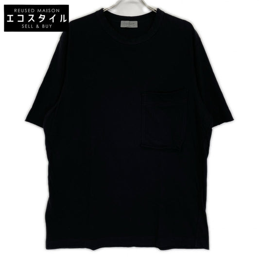 Yohji Yamamoto POUR HOMME Yohji Yamamoto Pour Homme HP-T97-087 Black Ultima Jersey Short-Sleeve Pocket T-Shirt B Tops