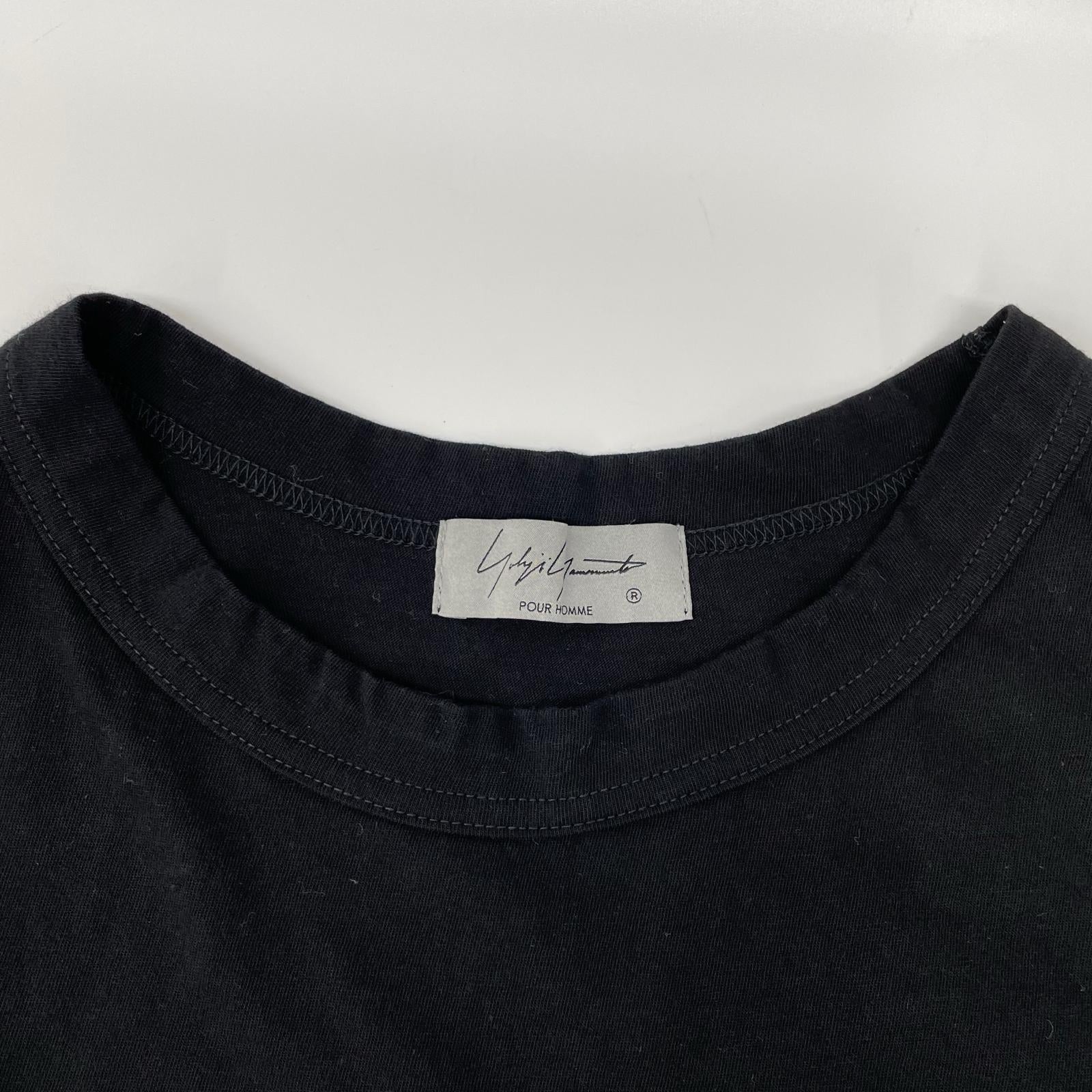 Yohji Yamamoto POUR HOMME ヨウジヤマモトプールオム HP-T97-087 ブラック ウルティマ ジャージー ショートスリーブ ポケット Tシャツ B トップス
