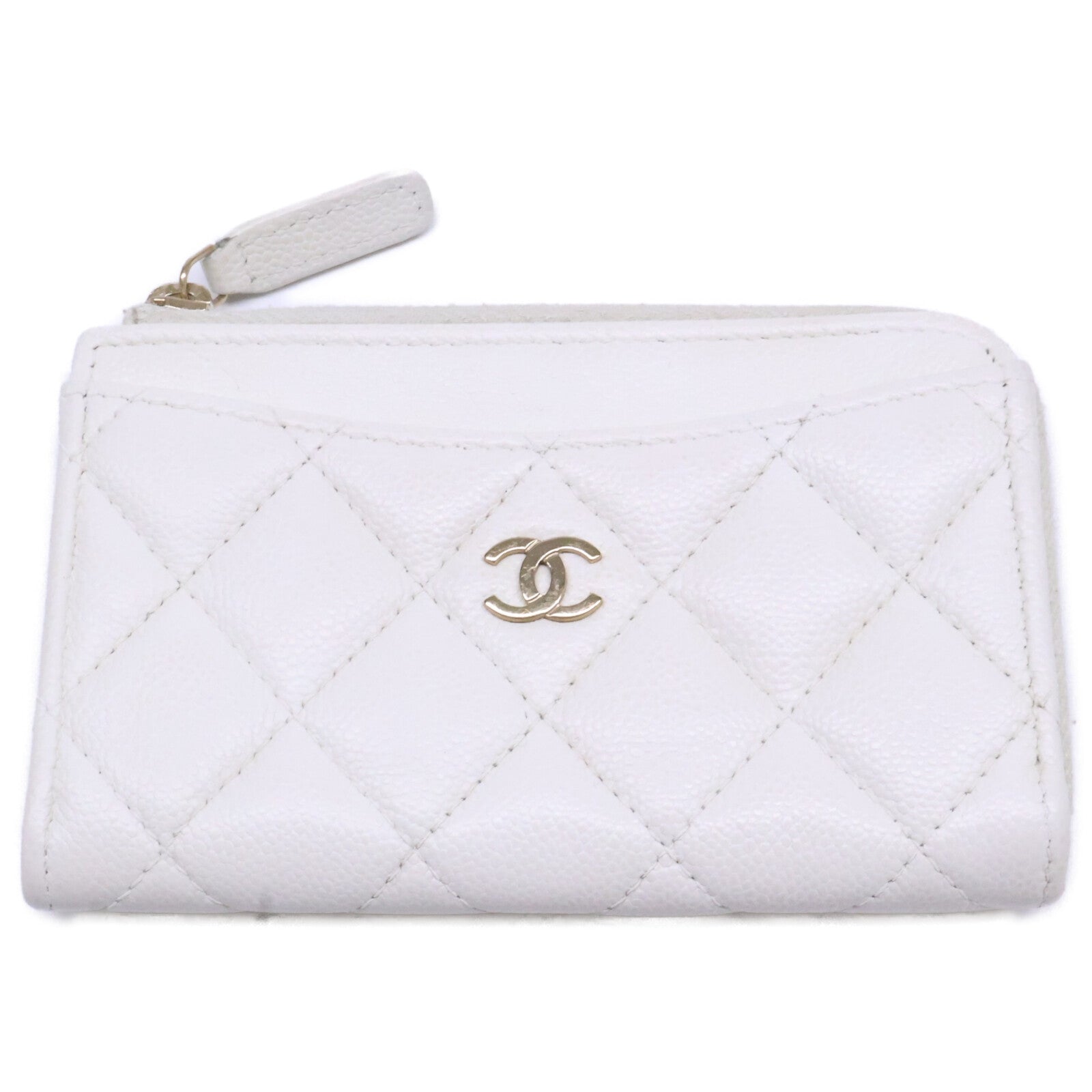 CHANEL シャネル AP3179 キャビアスキン マトラッセ L字ファスナー カード コインケース