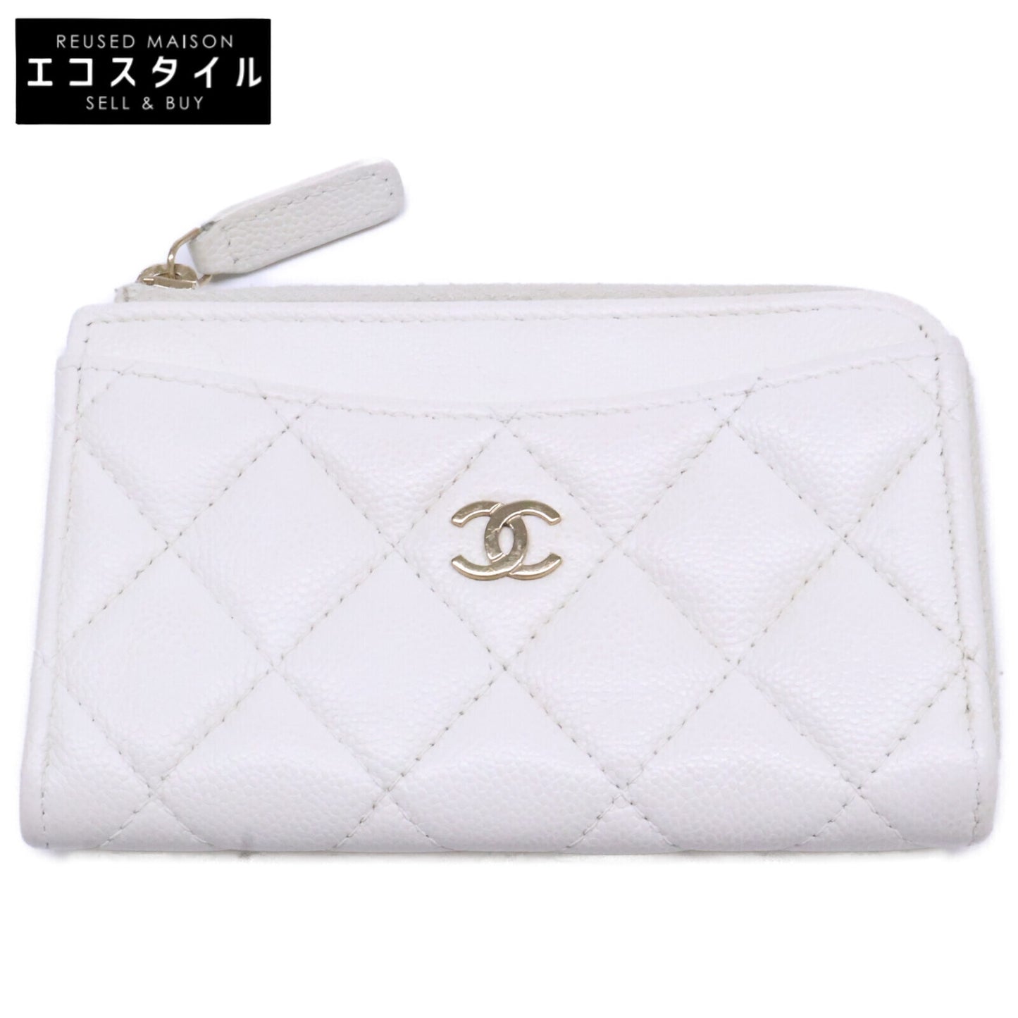 CHANEL シャネル AP3179 キャビアスキン マトラッセ L字ファスナー カード コインケース