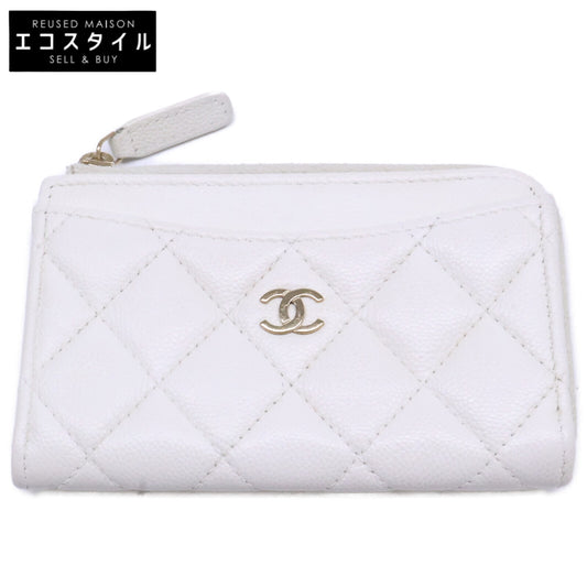 CHANEL シャネル AP3179 キャビアスキン マトラッセ L字ファスナー カード コインケース