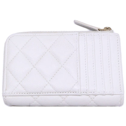 CHANEL シャネル AP3179 キャビアスキン マトラッセ L字ファスナー カード コインケース