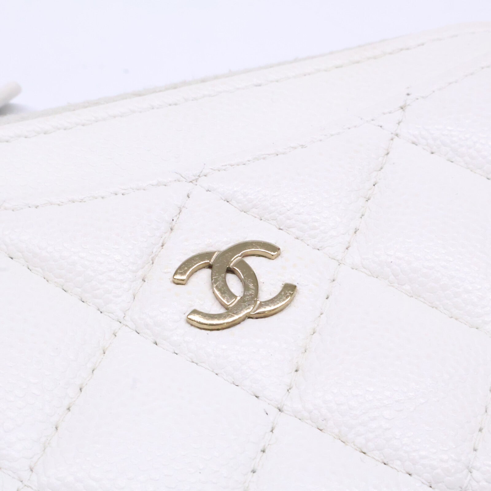 CHANEL シャネル AP3179 キャビアスキン マトラッセ L字ファスナー カード コインケース