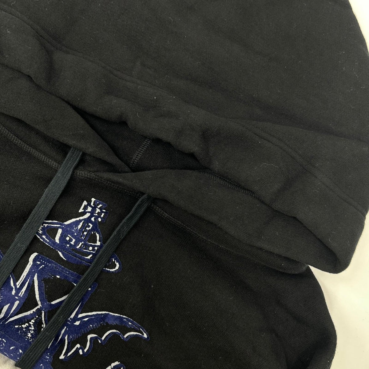VivienneWestwoodRedLabel ヴィヴィアンウエストウッドレッドレーベル ブラック×ブルー コットン オーブ エンブレムプリント ロングパーカー トップス